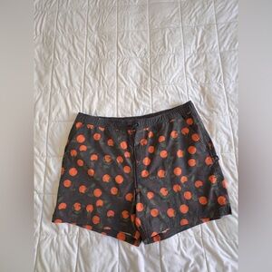 Alpine Design Black Shorts with Orange Fruit Print